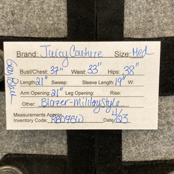 Juicy Couture Troupe Wool Jacket Gray Military Band Parade Jacket Blazer M Grey - Picture 10 of 10